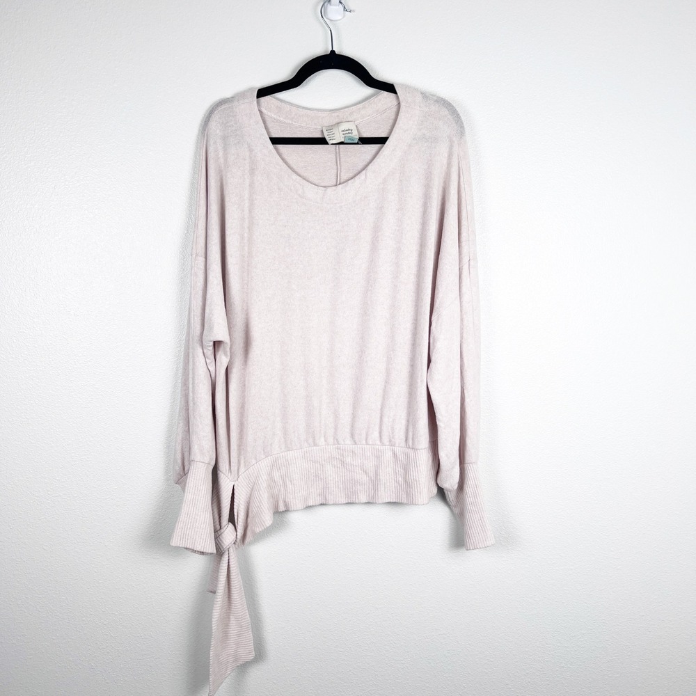 Anthropologie Saturday Sunday Payton Brushed Fleece Side Tie Sweater Pink M